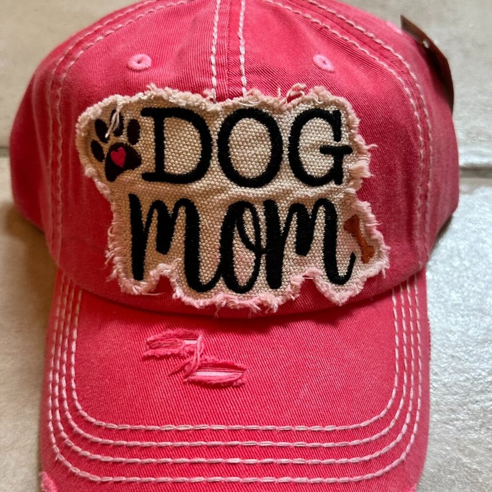 NWT KBETHOS Distressed Pink Dog Mom Baseball Cap adjustable closure